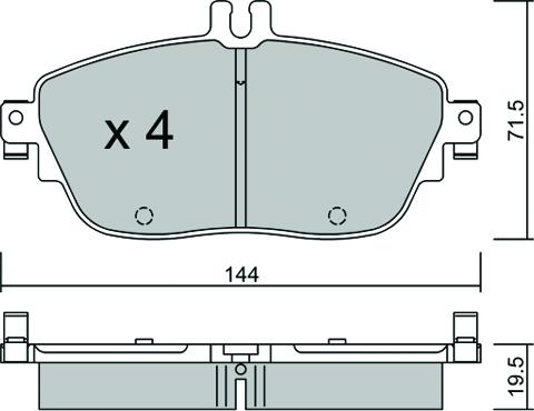 AISIN BPMB-1020 - Комплект спирачно феродо, дискови спирачки vvparts.bg