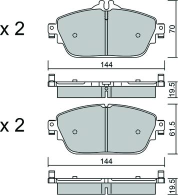 AISIN BPMB-1021 - Комплект спирачно феродо, дискови спирачки vvparts.bg