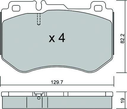 AISIN BPMB-1022 - Комплект спирачно феродо, дискови спирачки vvparts.bg