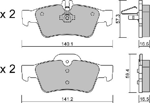 AISIN BPMB-2004 - Комплект спирачно феродо, дискови спирачки vvparts.bg