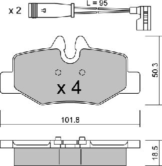 AISIN BPMB-2005 - Комплект спирачно феродо, дискови спирачки vvparts.bg