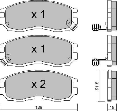 AISIN BPMI-1905 - Комплект спирачно феродо, дискови спирачки vvparts.bg