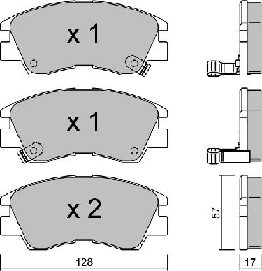 AISIN BPMI-1906 - Комплект спирачно феродо, дискови спирачки vvparts.bg