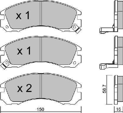 AISIN BPMI-1902 - Комплект спирачно феродо, дискови спирачки vvparts.bg