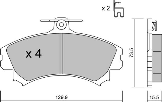 AISIN BPMI-1004 - Комплект спирачно феродо, дискови спирачки vvparts.bg