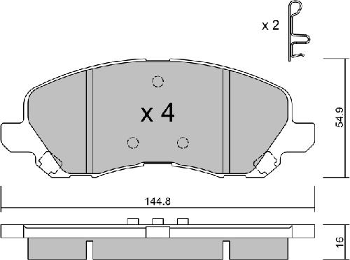 AISIN BPMI-1001 - Комплект спирачно феродо, дискови спирачки vvparts.bg