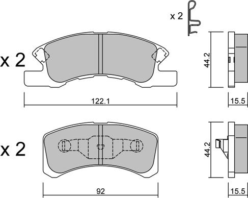 AISIN BPMI-1007 - Комплект спирачно феродо, дискови спирачки vvparts.bg