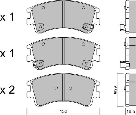 AISIN BPMZ-1001 - Комплект спирачно феродо, дискови спирачки vvparts.bg