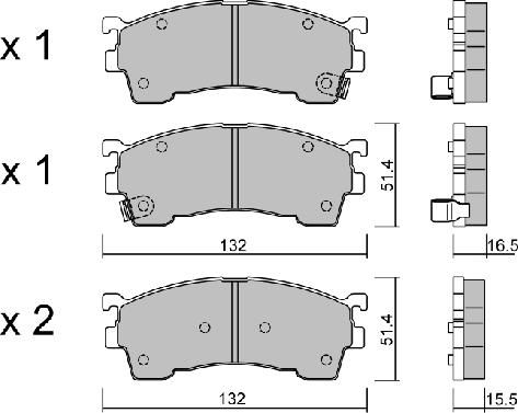 AISIN BPMZ-1003 - Комплект спирачно феродо, дискови спирачки vvparts.bg