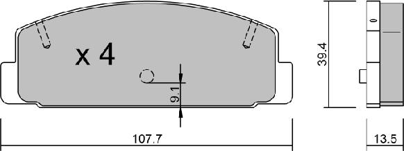 AISIN BPMZ-2901 - Комплект спирачно феродо, дискови спирачки vvparts.bg