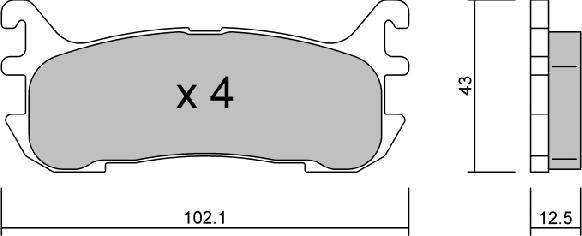 AISIN BPMZ-2004 - Комплект спирачно феродо, дискови спирачки vvparts.bg