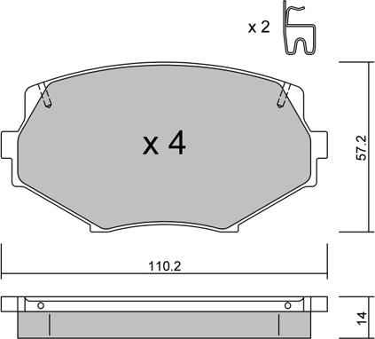 AISIN BPMZ-2005 - Комплект спирачно феродо, дискови спирачки vvparts.bg