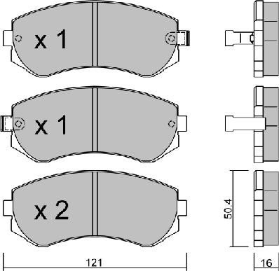 AISIN BPNI-1908 - Комплект спирачно феродо, дискови спирачки vvparts.bg