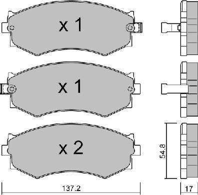 AISIN BPNI-1919 - Комплект спирачно феродо, дискови спирачки vvparts.bg