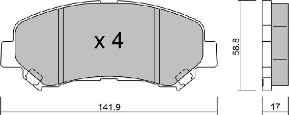 AISIN BPNI-1004 - Комплект спирачно феродо, дискови спирачки vvparts.bg