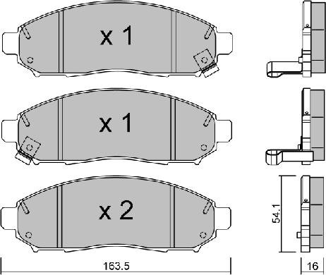 AISIN BPNI-1007 - Комплект спирачно феродо, дискови спирачки vvparts.bg