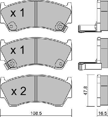 AISIN BPNI-1012 - Комплект спирачно феродо, дискови спирачки vvparts.bg