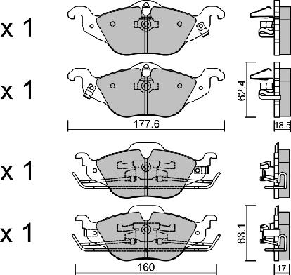 AISIN BPOP-1006 - Комплект спирачно феродо, дискови спирачки vvparts.bg