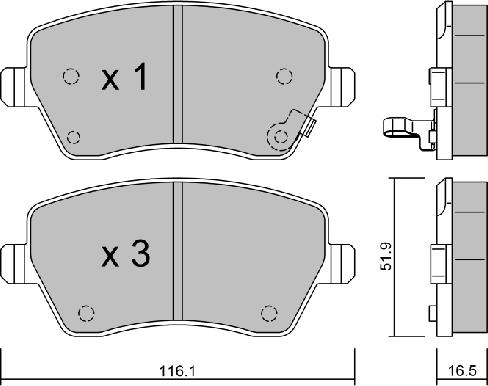 Datsun D1060-1HA1A - Комплект спирачно феродо, дискови спирачки vvparts.bg