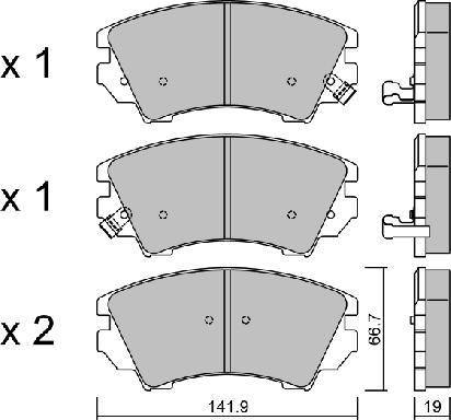 AISIN BPOP-1011 - Комплект спирачно феродо, дискови спирачки vvparts.bg