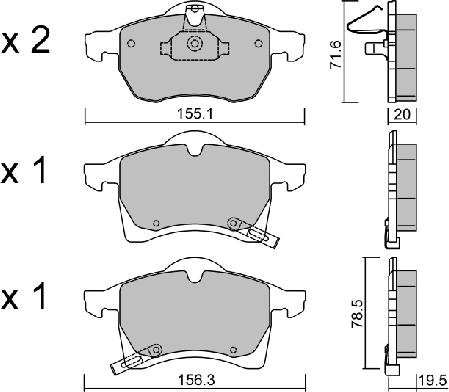 AISIN BPOP-1013 - Комплект спирачно феродо, дискови спирачки vvparts.bg