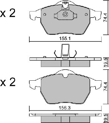 AISIN BPOP-1012 - Комплект спирачно феродо, дискови спирачки vvparts.bg