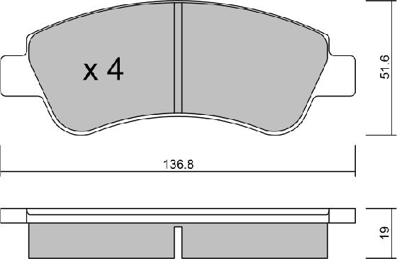 AISIN BPPE-1005 - Комплект спирачно феродо, дискови спирачки vvparts.bg