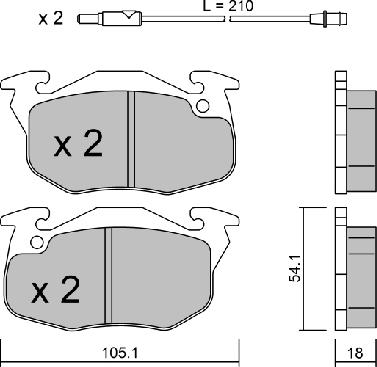 AISIN BPPE-1003 - Комплект спирачно феродо, дискови спирачки vvparts.bg