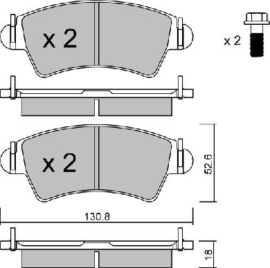 AISIN BPPE-1019 - Комплект спирачно феродо, дискови спирачки vvparts.bg