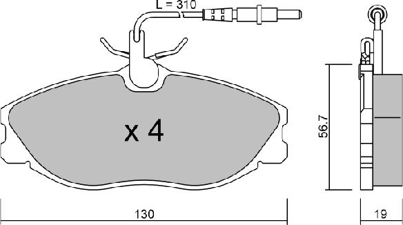 AISIN BPPE-1018 - Комплект спирачно феродо, дискови спирачки vvparts.bg