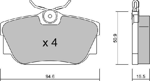 AISIN BPPE-1017 - Комплект спирачно феродо, дискови спирачки vvparts.bg