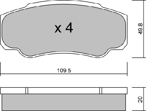 AISIN BPPE-2004 - Комплект спирачно феродо, дискови спирачки vvparts.bg