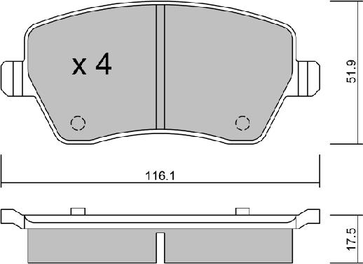 AISIN BPRE-1901 - Комплект спирачно феродо, дискови спирачки vvparts.bg