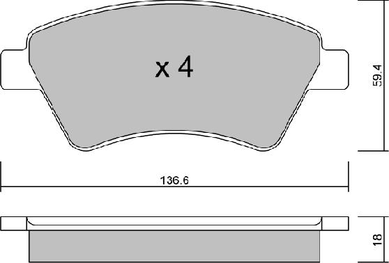 AISIN BPRE-1002 - Комплект спирачно феродо, дискови спирачки vvparts.bg