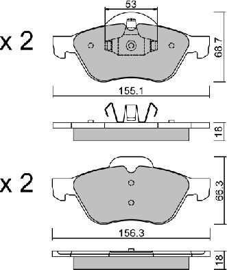 AISIN BPRE-1010 - Комплект спирачно феродо, дискови спирачки vvparts.bg