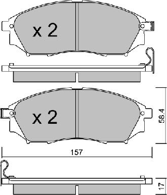 AISIN BPRE-1011 - Комплект спирачно феродо, дискови спирачки vvparts.bg