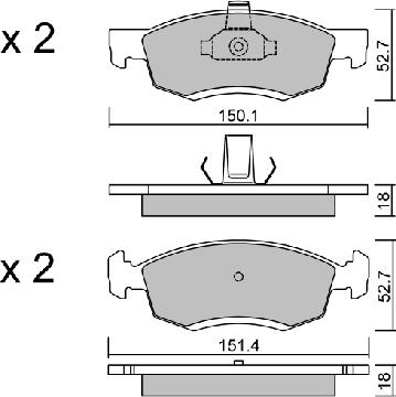 AISIN BPRE-1012 - Комплект спирачно феродо, дискови спирачки vvparts.bg