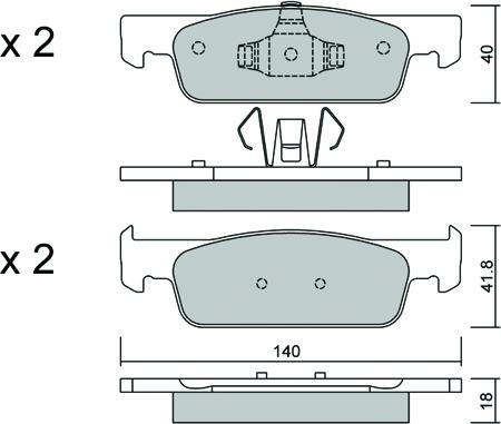 AISIN BPRE-1024 - Комплект спирачно феродо, дискови спирачки vvparts.bg