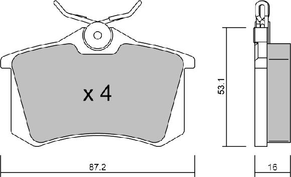 AISIN BPRE-2001 - Комплект спирачно феродо, дискови спирачки vvparts.bg