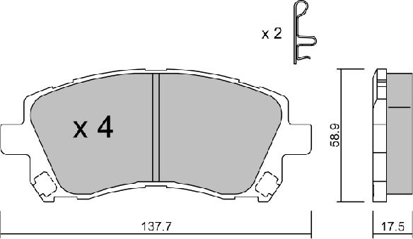 AISIN BPSB-1902 - Комплект спирачно феродо, дискови спирачки vvparts.bg