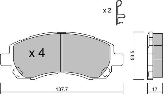 AISIN BPSB-1001 - Комплект спирачно феродо, дискови спирачки vvparts.bg