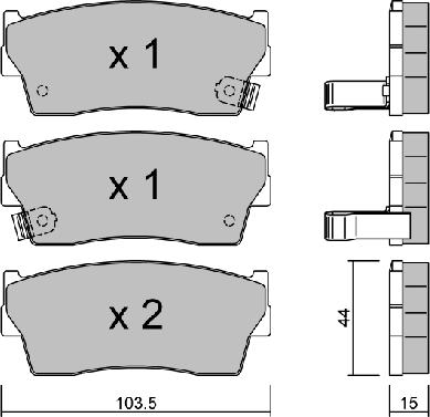 AISIN BPSZ-1900 - Комплект спирачно феродо, дискови спирачки vvparts.bg