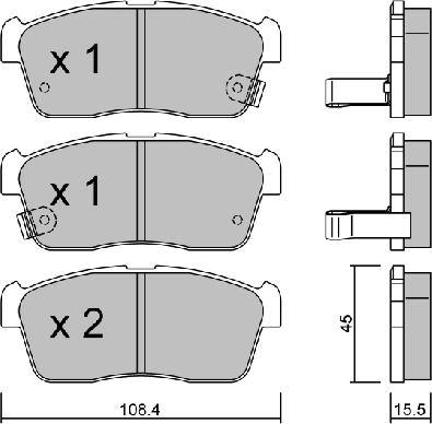 AISIN BPSZ-1901 - Комплект спирачно феродо, дискови спирачки vvparts.bg