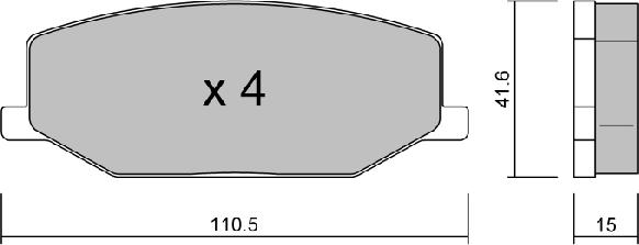 AISIN BPSZ-1007 - Комплект спирачно феродо, дискови спирачки vvparts.bg