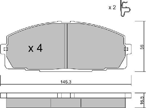 AISIN BPTO-1914 - Комплект спирачно феродо, дискови спирачки vvparts.bg