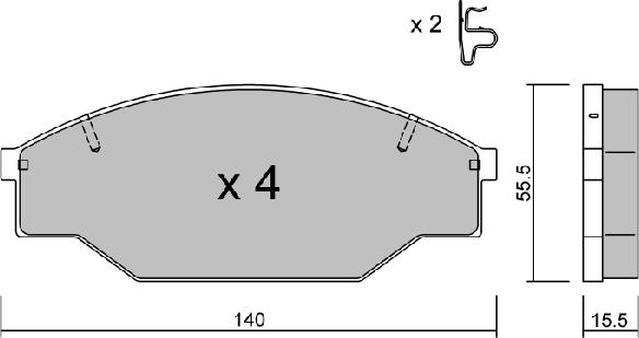 AISIN BPTO-1915 - Комплект спирачно феродо, дискови спирачки vvparts.bg