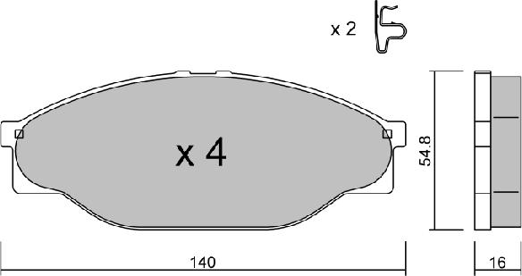 AISIN BPTO-1913 - Комплект спирачно феродо, дискови спирачки vvparts.bg