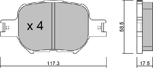 AISIN BPTO-1930 - Комплект спирачно феродо, дискови спирачки vvparts.bg