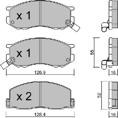 AISIN BPTO-1931 - Комплект спирачно феродо, дискови спирачки vvparts.bg