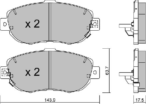 AISIN BPTO-1923 - Комплект спирачно феродо, дискови спирачки vvparts.bg